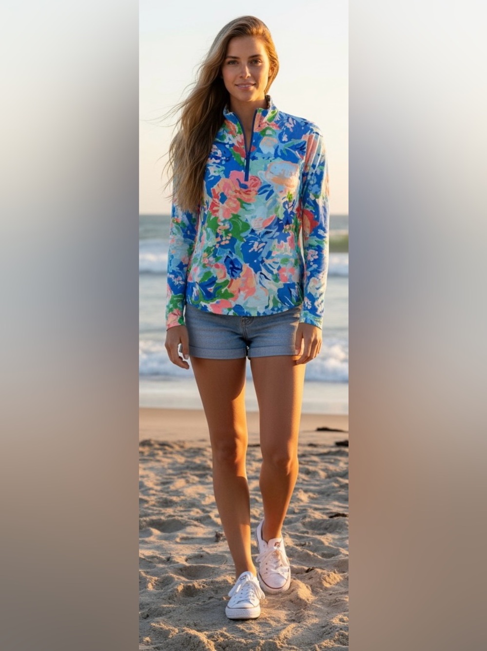 Women’s Walter Hagen Floral Performance Quarter-Zip Size Small